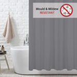 ANSIO Charcoal Grey Shower Curtain - Image 2