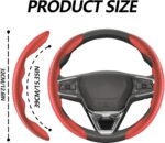 Universal Fit Carbon Fiber Steering Wheel Cover, Anti-Skid Steering Wheel Cover/Segmented Steering Wheel Protector/Car Interior Accessories (red) - Image 2