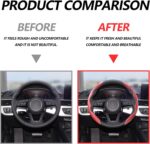 Universal Fit Carbon Fiber Steering Wheel Cover, Anti-Skid Steering Wheel Cover/Segmented Steering Wheel Protector/Car Interior Accessories (red) - Image 4